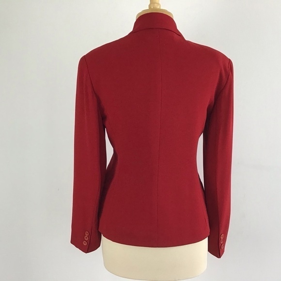 Vintage Isabel Ardee red 5 button lined blazer. Size 4 - Picture 8 of 11